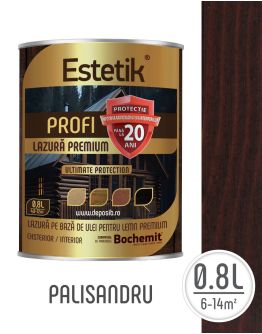 Lazura lemn ESTETIK PROFI 0.8L PALISANDRU, protectie avansata UV