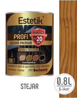 Lazura lemn ESTETIK PROFI 0.8L STEJAR, protectie avansata UV