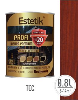 Lazura lemn ESTETIK PROFI 0.8L TEC, protectie avansata UV