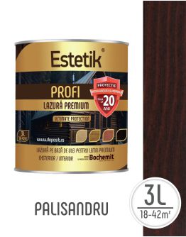 Lazura lemn ESTETIK PROFI 3L PALISANDRU, protectie avansata UV
