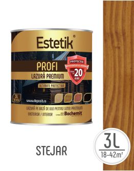 Lazura lemn ESTETIK PROFI 3L STEJAR, protectie avansata UV