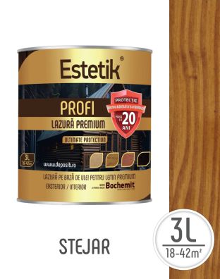 Lazura lemn ESTETIK PROFI 3L STEJAR, protectie avansata UV