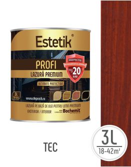 Lazura lemn ESTETIK PROFI 3L TEC, protectie avansata UV