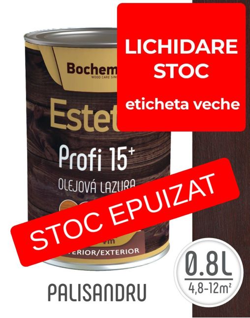 Lazura lemn BOCHEMIT ESTETIK PROFI 0.8L PALISANDRU, protectie avansata UV