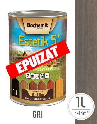 Lazura lemn BOCHEMIT ESTETIK CLASIC 1L GRI, protectie UV