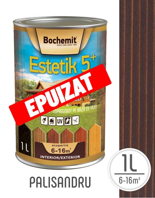 Lazura lemn BOCHEMIT ESTETIK CLASIC 1L PALISANDRU, protectie UV