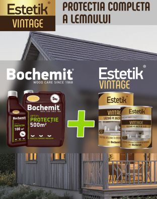 PACHET PROMO Lazura lemn ESTETIK VINTAGE GRI, 8x2.5L