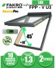 Fereastra mansarda dubla deschidere FAKRO FPP-V U3 preSelect Max, lemn de pin, 2 sticle