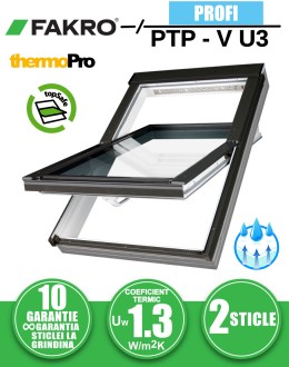 Fereastra mansarda FAKRO PTP-V U3, din PVC, 2 sticle