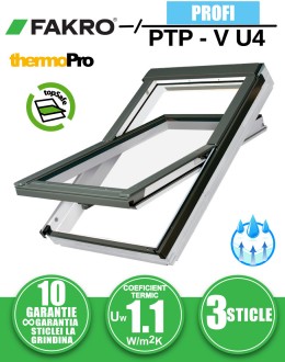 Fereastra mansarda FAKRO PTP-V U4, din PVC, 3 sticle