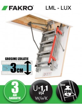 Scara pod metal Fakro LML Lux, maner telescopic cu amortizor