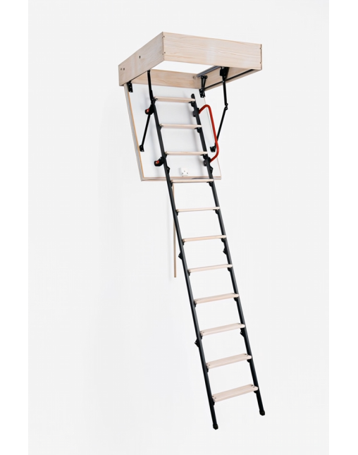 Scara pod DEPOSTEP MINI SPECIAL MNS scurta, metalica cu trepte din lemn, H max 260-265 cm