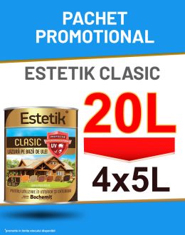 Pachet Promo Lazura Estetik Clasic 4x5L=20L, 120-320 mp