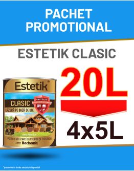 Pachet Promo Lazura Estetik Clasic 4x5L=20L, 120-320 mp