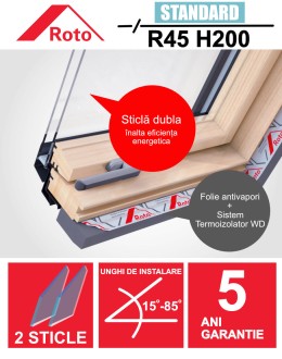 Fereastra mansarda Roto R45 H200