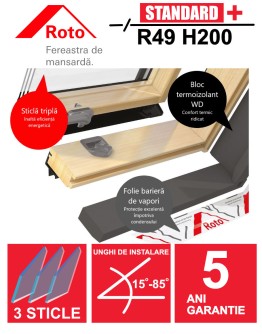 Fereastra mansarda Roto R49 H200