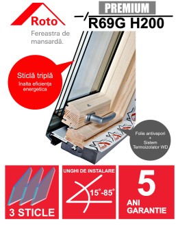 Fereastra mansarda Roto R69G H200
