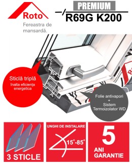 Fereastra mansarda Roto R69G K200 PVC