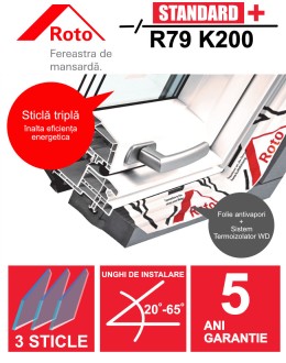 Fereastra mansarda Roto R79 K200 PVC