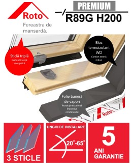 Fereastra mansarda Roto R89G H200