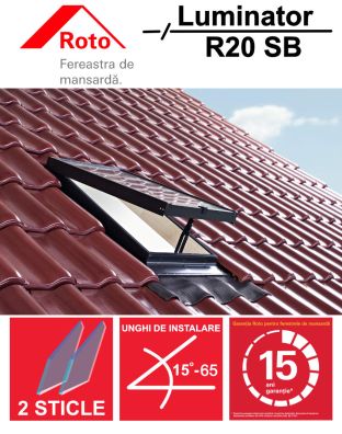 PRODUS RESIGILAT - Fereastra luminator pentru pod Roto R20 45x73 SB 