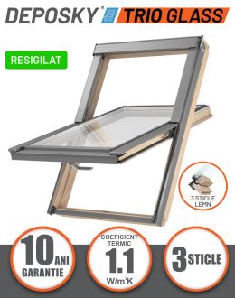 PRODUS RESIGILAT - Fereastra mansarda DEPOSKY TRIO GLASS 78x118, 3 sticle, maner jos