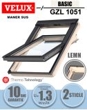 Fereastra mansarda VELUX GZL 1051 lemn pin, 2 sticle, maner sus