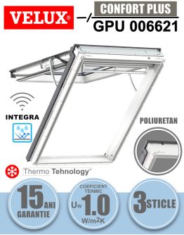 Fereastra mansarda VELUX GPU 006621, electrica, poliuretan, 3 sticle
