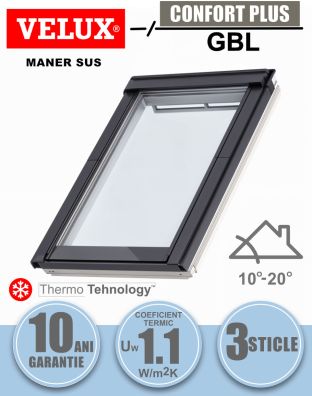 Fereastra mansarda VELUX GBL acoperisuri joase 10°–20°