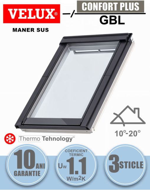 Fereastra mansarda VELUX GBL acoperisuri joase 10°–20°