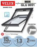 Fereastra mansarda VELUX GLU 0051, poliuretan, 2 sticle, maner sus