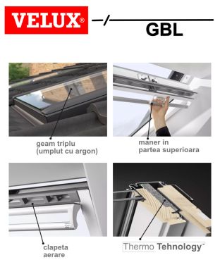 Fereastra mansarda VELUX GBL acoperisuri joase 10°–20°