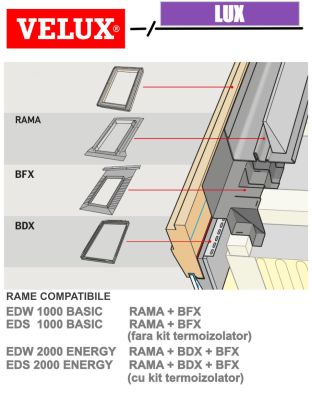Fereastra mansarda balcon VELUX GDL 3066 CABRIO, lemn de pin, 3 sticle