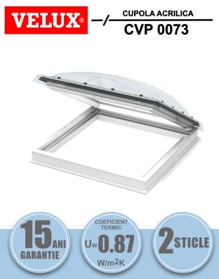 VELUX CVP 0073 - Fereastra acoperis terasa cu deschidere manuala, 2 sticle, cupola acrilica