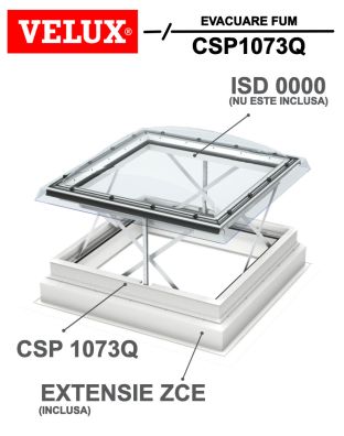 Fereastra terasa evacuare fum VELUX CSP 1073Q, 2 sticle