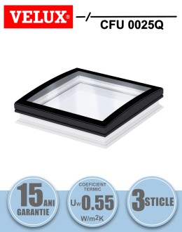 Fereastra acoperis terasa fixa VELUX CFU 0025Q geam termopan cu 3 foi de sticla
