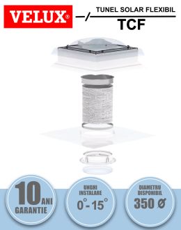 Tunel solar de lumina flexibil pentru acoperis tip terasa Velux TCF