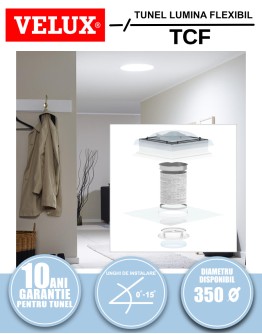 Tunel solar de lumina flexibil pentru acoperis tip terasa Velux TCF
