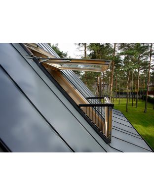 Fereastra mansarda balcon VELUX GDL 3066 CABRIO, lemn de pin, 3 sticle