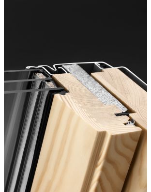 Fereastra mansarda Velux GLL 1061, lemn de pin, 3 sticle, maner sus
