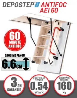 Scara pod antifoc DEPOSTEP AEI 60 rezistenta la foc 60 minute, 280H