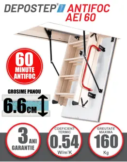 Scara pod antifoc DEPOSTEP AEI 60 rezistenta la foc 60 minute, 280H