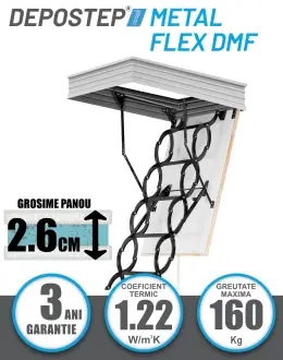 Scara pod DEPOSTEP METAL FLEX DMF metalica tip pantograf