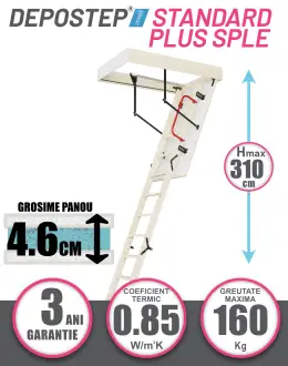 Scara pod DEPOSTEP STANDARD PLUS SPLE pliabila din lemn H max 310 cm