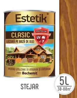 Lazura lemn ESTETIK CLASIC 5L STEJAR, protectie UV