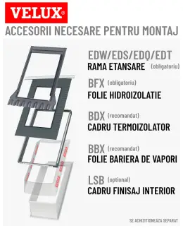 Fereastra mansarda VELUX GGL 3068, lemn de pin, 3 sticle, maner sus
