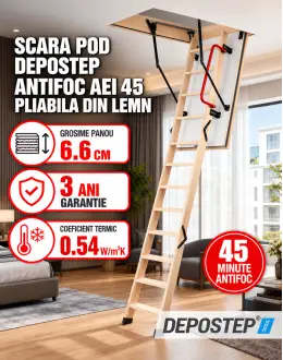 Scara pod antifoc DEPOSTEP AEI 45 rezistenta la foc 45 minute, H280