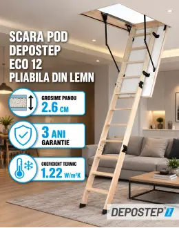 Scara pod DEPOSTEP ECO 12 pliabila din lemn