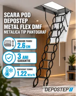 Scara pod DEPOSTEP METAL FLEX DMF metalica tip pantograf