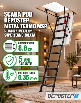 Scara pod DEPOSTEP METAL TERMO MSP pliabila metalica supertermoizolata NEW MODEL